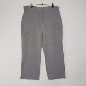 Vintage LA Blues Knit Pants Womens XL Gray Straight Leg Y2K Cropped Drawstring